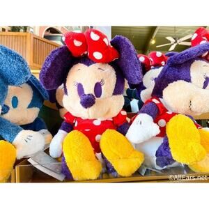 Disney Parks Purple Minnie Mouse Weighted Plush with Removable Pouch NWT